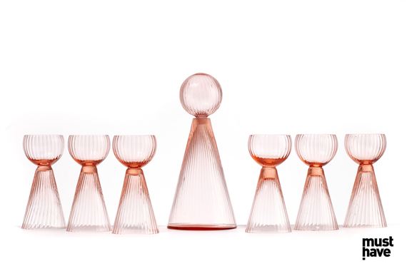 Zestaw "Komety" - karafka i sześć kieliszków - Aleksandra Kujawska