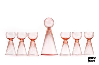 Zestaw &quot;Komety&quot; - karafka i sześć kieliszków - Aleksandra Kujawska