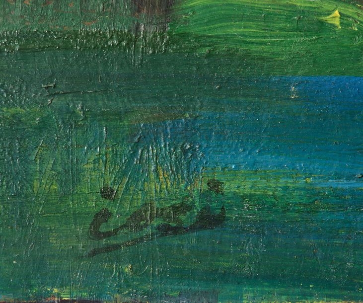 Artwork by Tosi, Edge of a pond, Made of Oil On Board