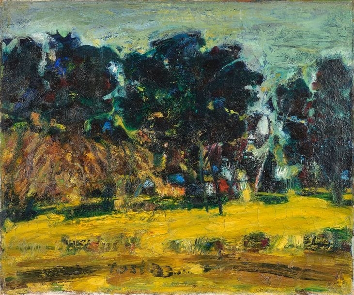 Artwork by Tosi, Landscape and hamlet, Made of Oil On Canvas