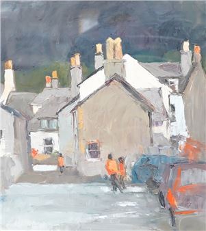 Ambleside street scene with figures - John O'Neill