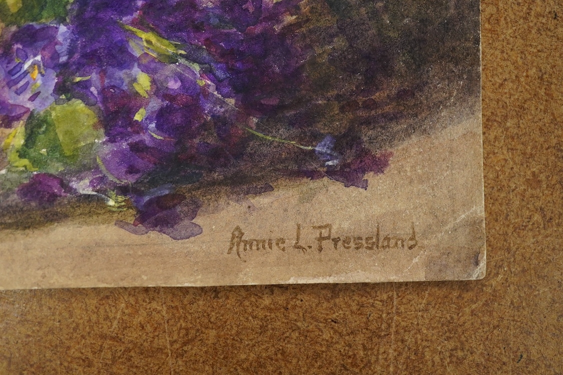 Artwork by Annie L. Pressland, Set of four original watercolours for postcard designs, Made of Watercolours On Card