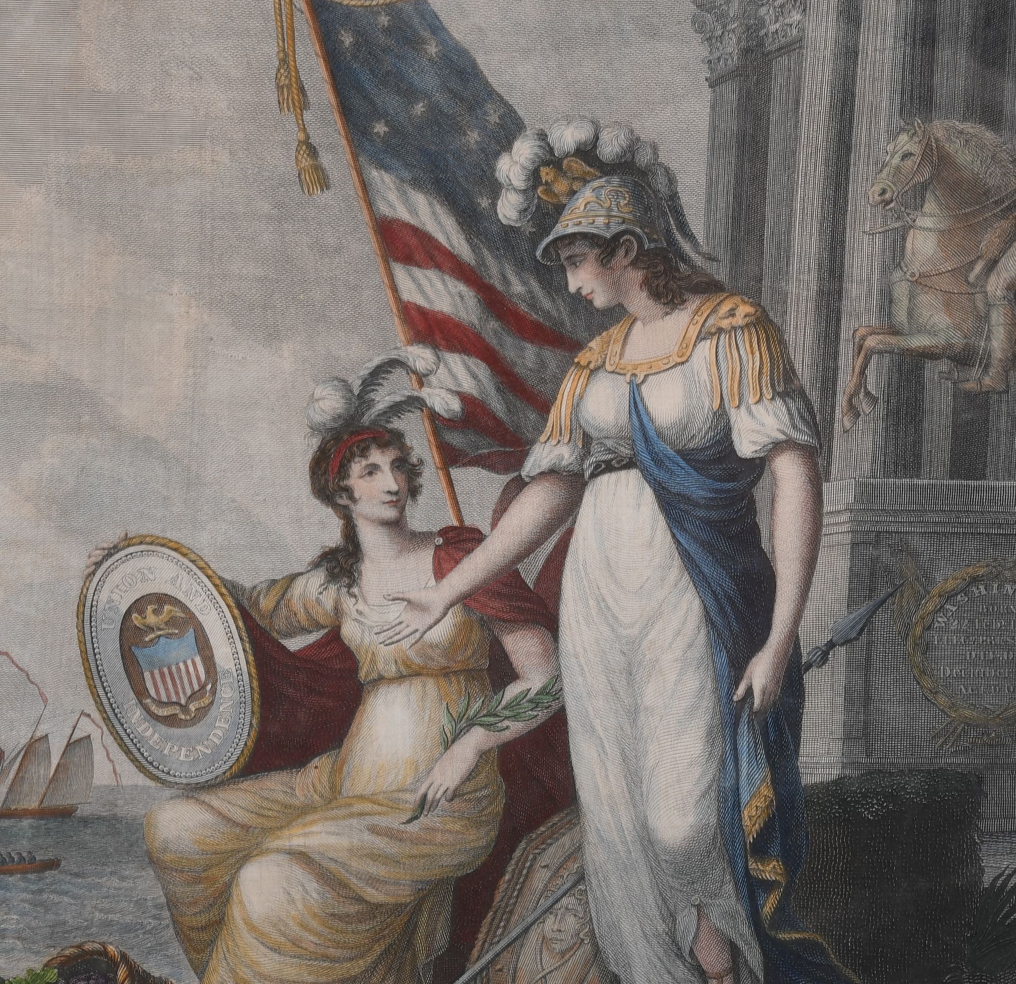 Artwork by John James Barralet, America Guided by Wisdom, Made of Engraving