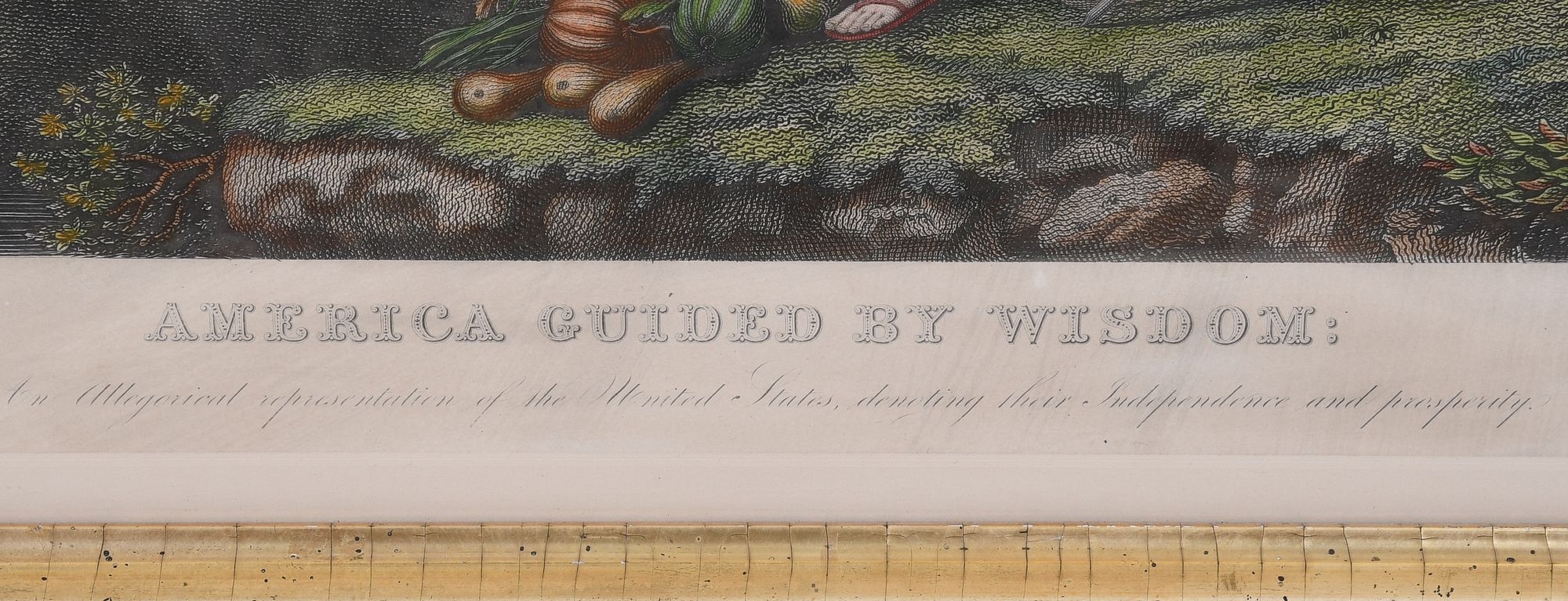 Artwork by John James Barralet, America Guided by Wisdom, Made of Engraving