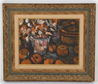 A still life with fruit and flowers - Sacha Moldovan