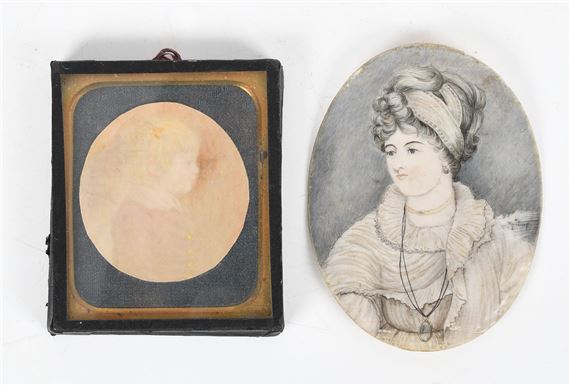 Two Portrait Miniatures - Charles-Balthazar-Julien Fevret de Saint-Memin