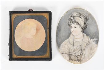 Two Portrait Miniatures - Charles-Balthazar-Julien Fevret de Saint-Memin