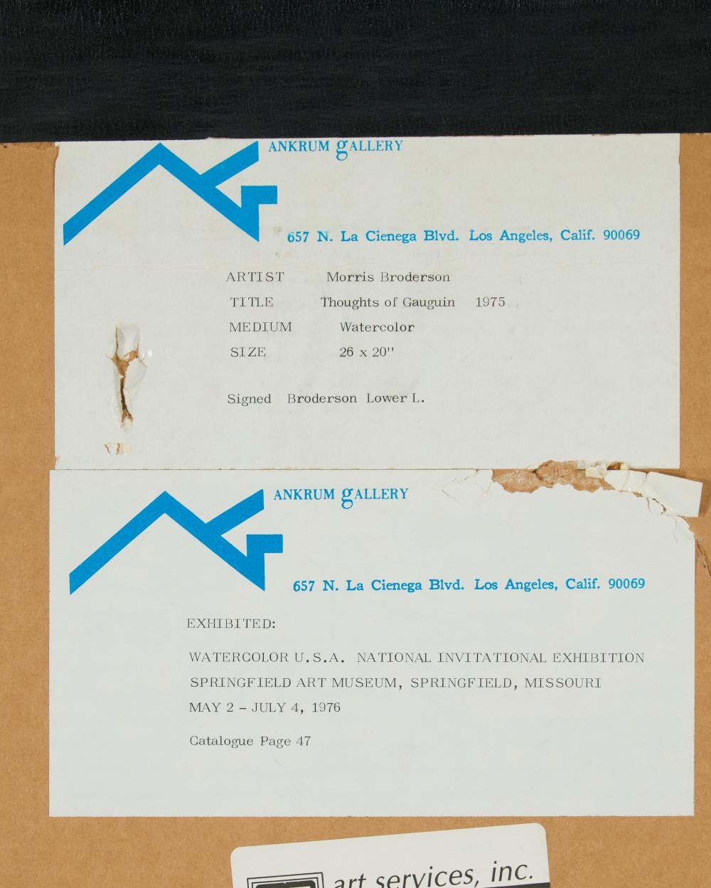 Artwork by Morris Broderson, Thought of Gaugin, Made of Watercolor On Paper