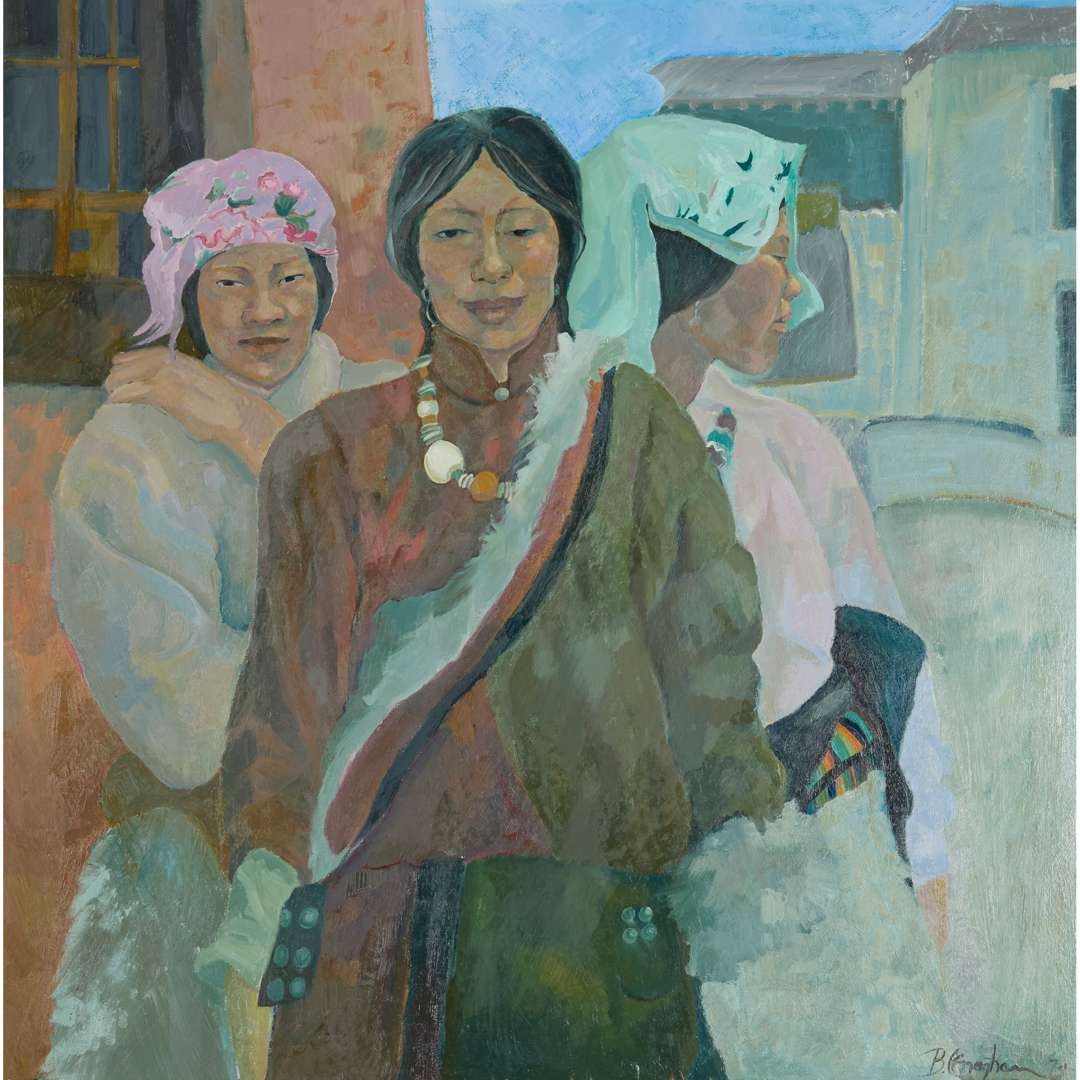 Artwork by Brenda Lenaghan, TIBETANS, Made of Oil On Board