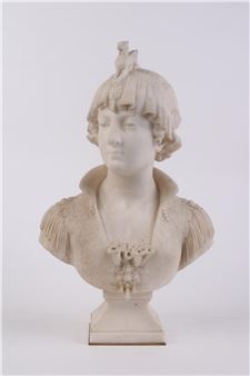 Buste de femme sur piédouche - Cesar Ceribelli
