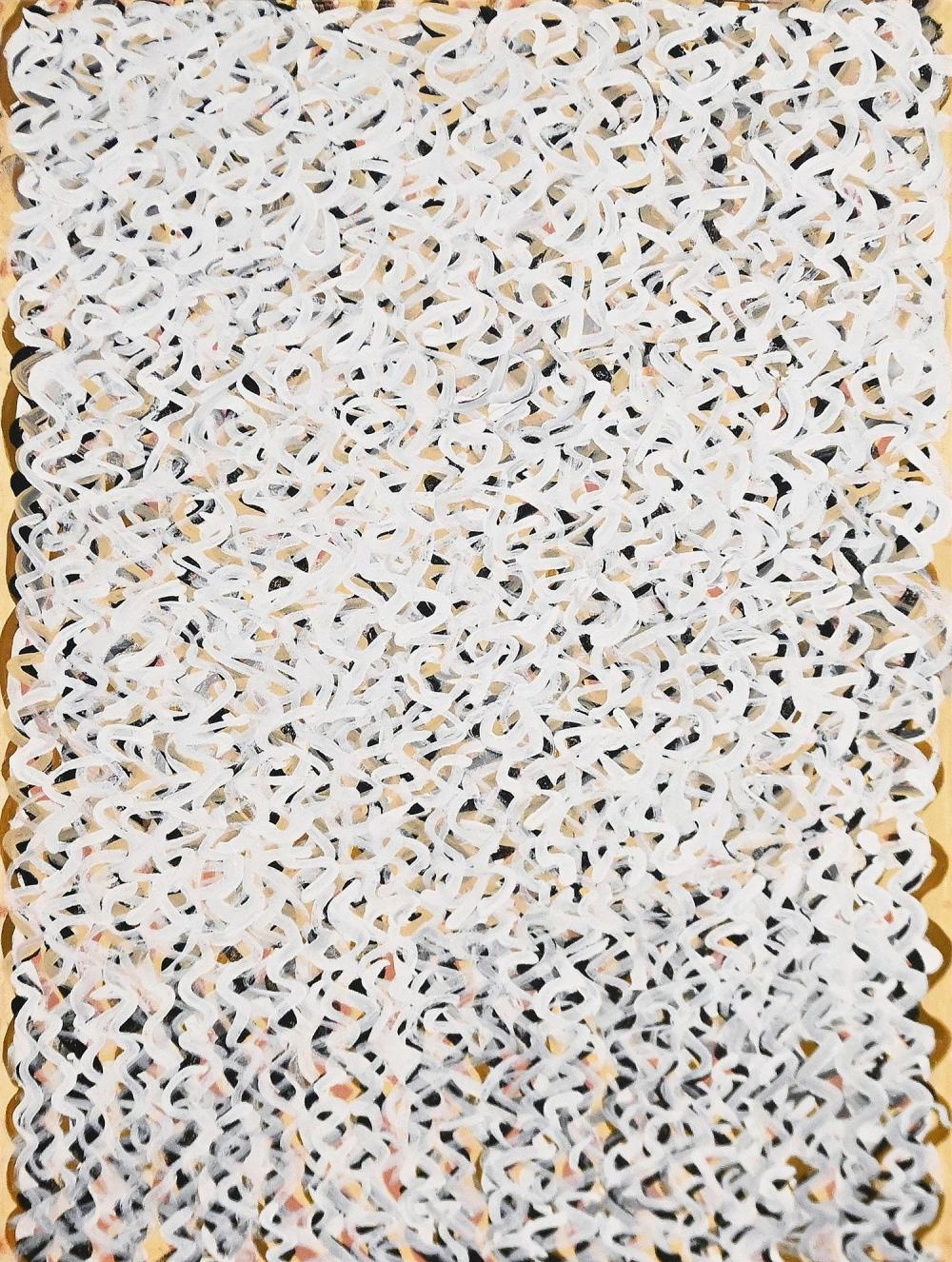 Artwork by Kitty Ngyalgarri Malarvie, MILKWATER, Made of Natural Ochre And Pigments