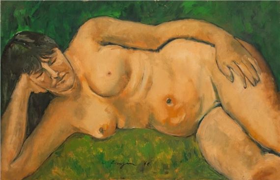 Reclining Nude Woman by Eui Jin, 1966