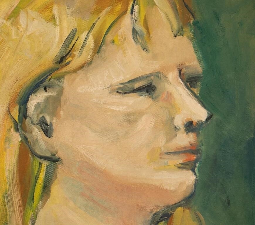 Artwork by Eui Jin, Seated Nude Woman, Made of Oil On Canvas