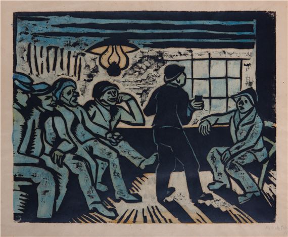 Fischer in der Kneipe by Max Pechstein, 1912