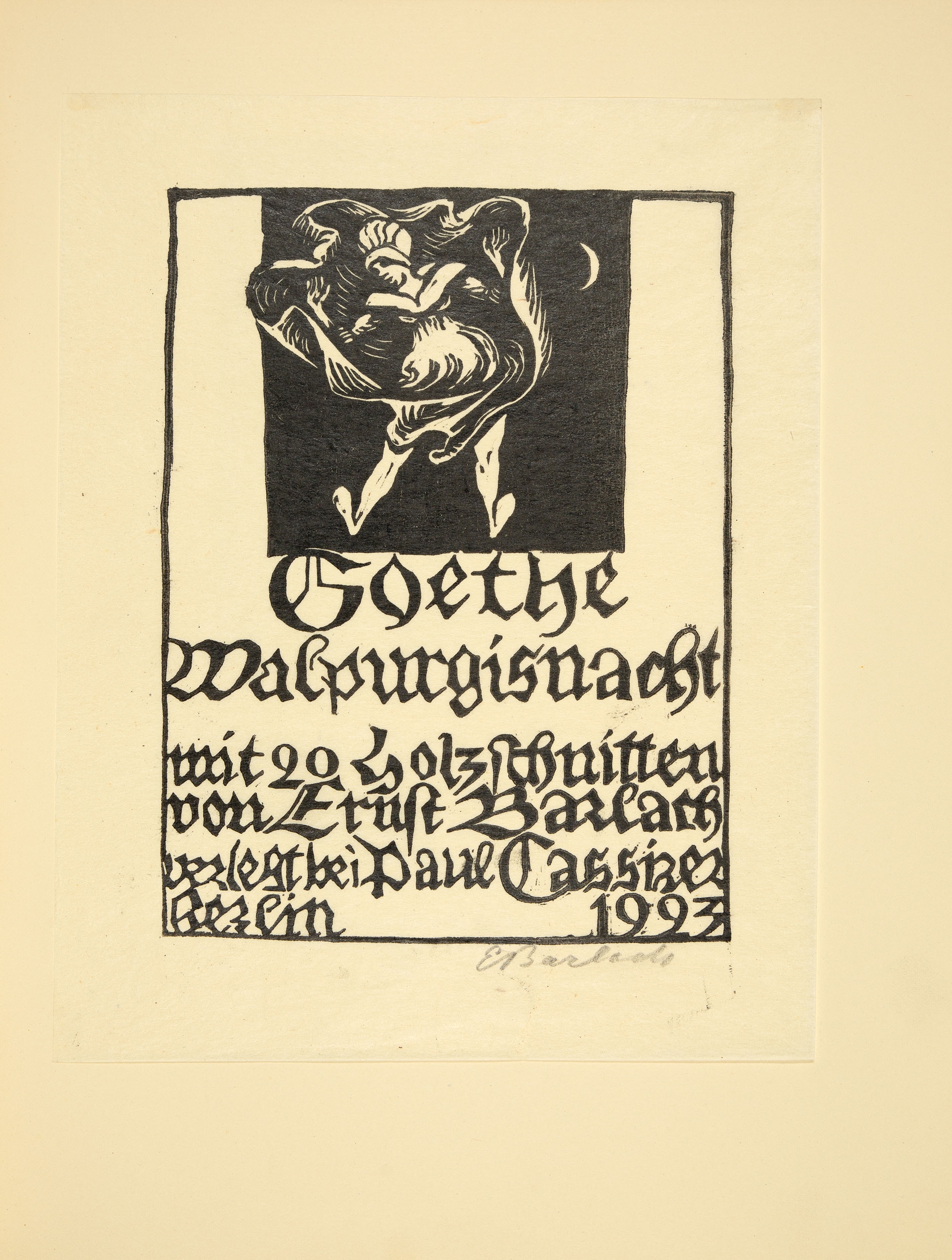Artwork by Ernst Barlach, Walpurgisnacht, Made of 20 Einzeln Signierten Orholzschnitten Auf Dünnem Japan