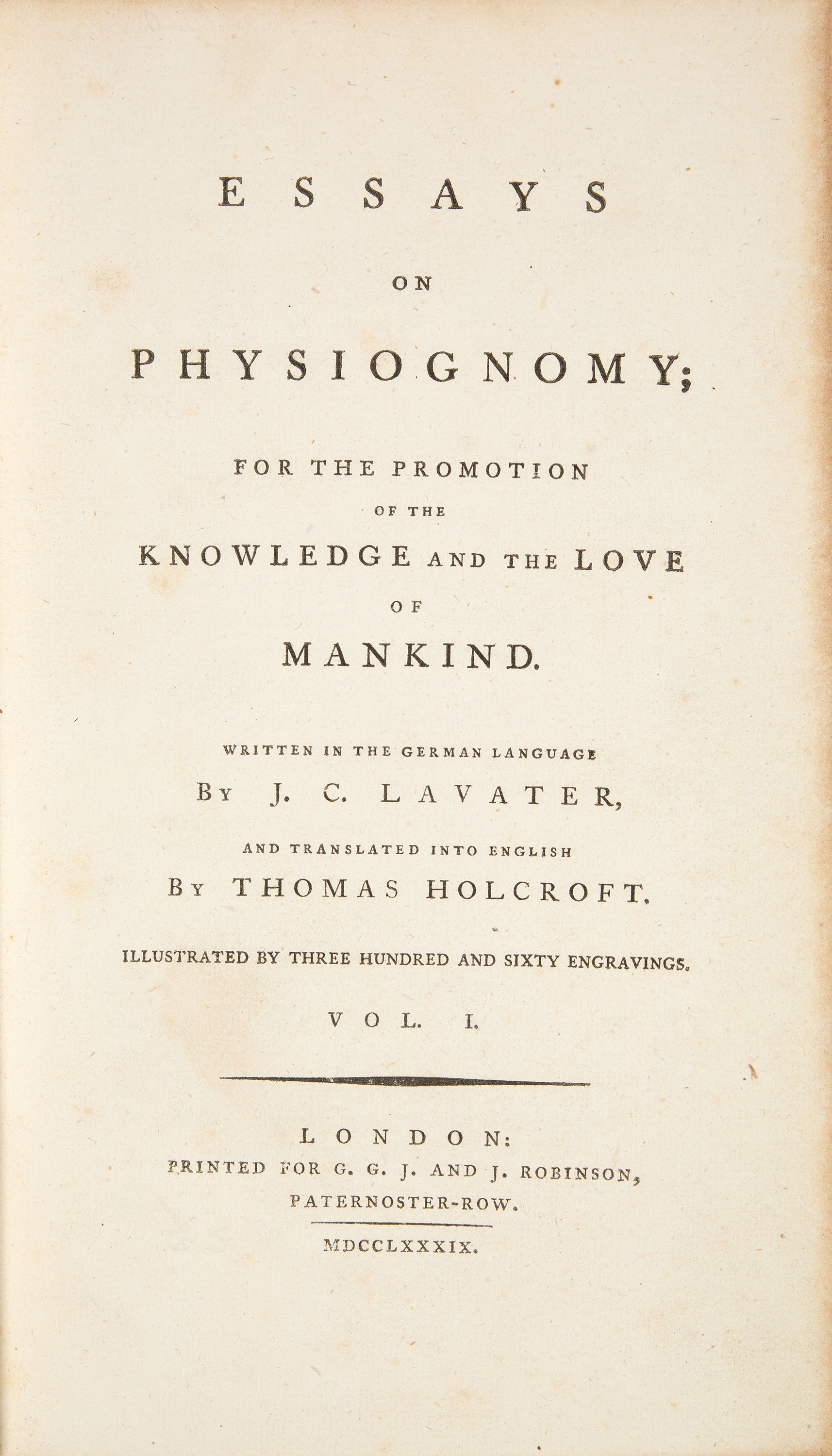 Artwork by Johann Caspar Lavater, Untitled, Made of Print