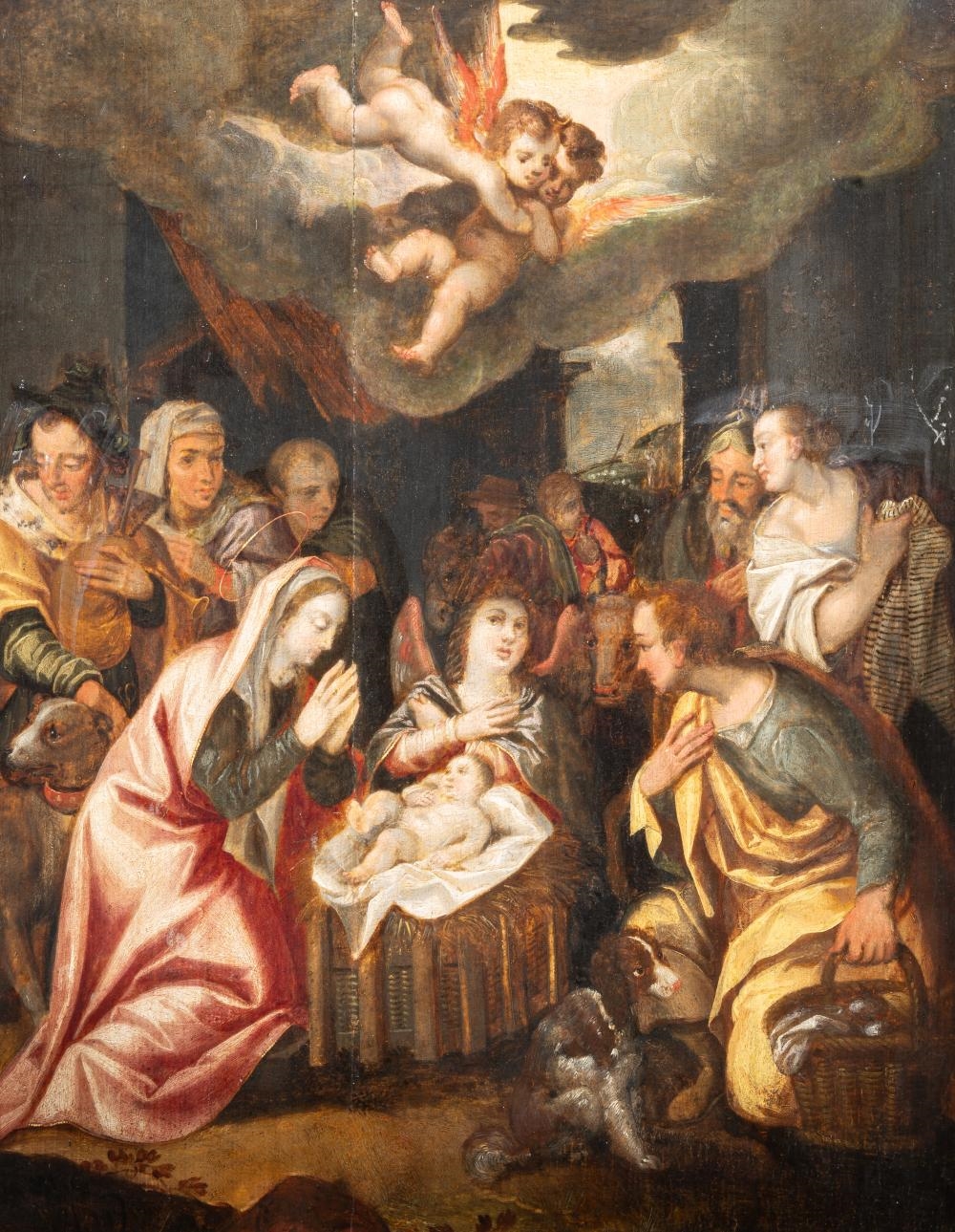 Artwork by Otto van Veen, the adoration of the shepherds, Made of Oil On Panel