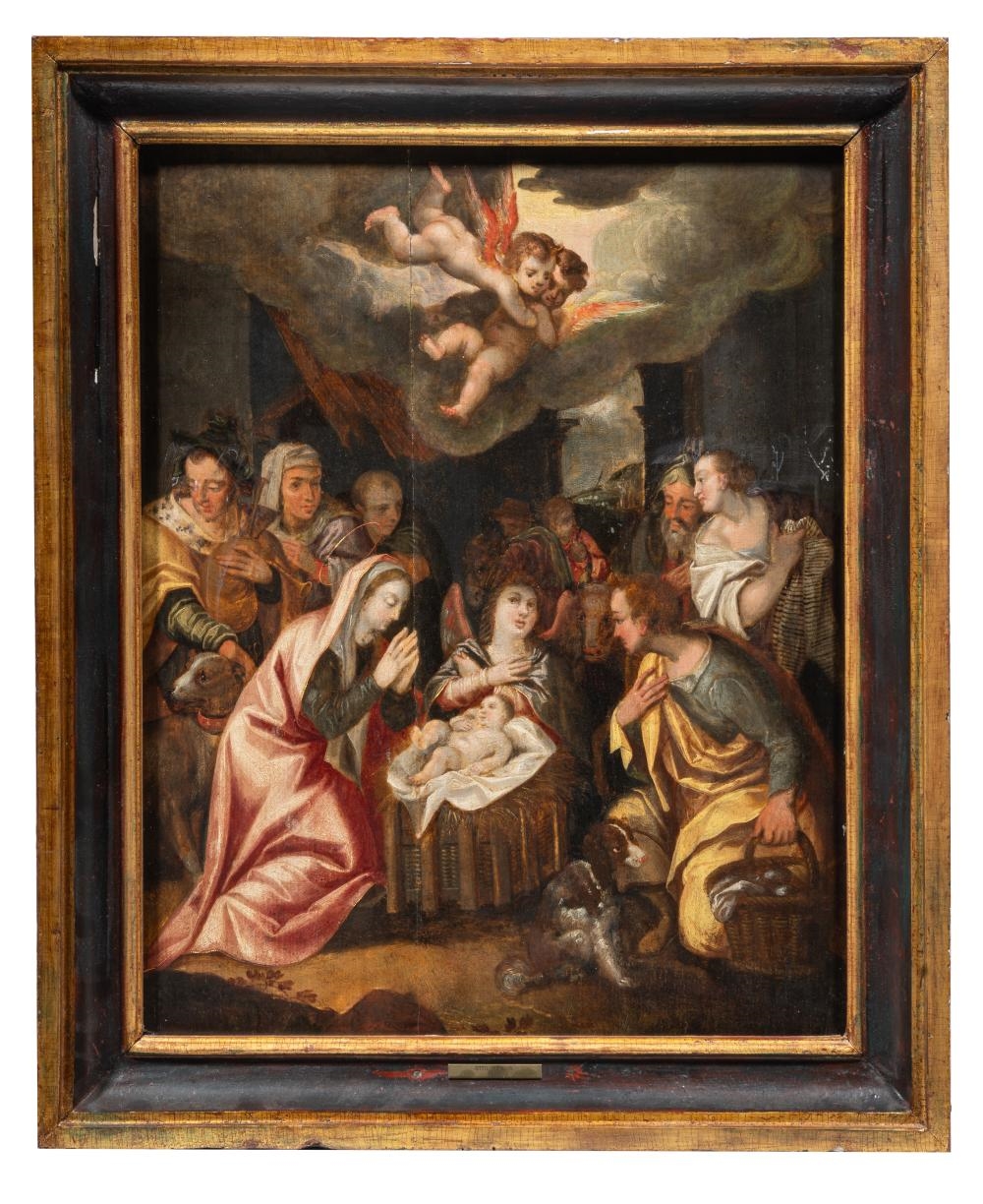 Artwork by Otto van Veen, the adoration of the shepherds, Made of Oil On Panel