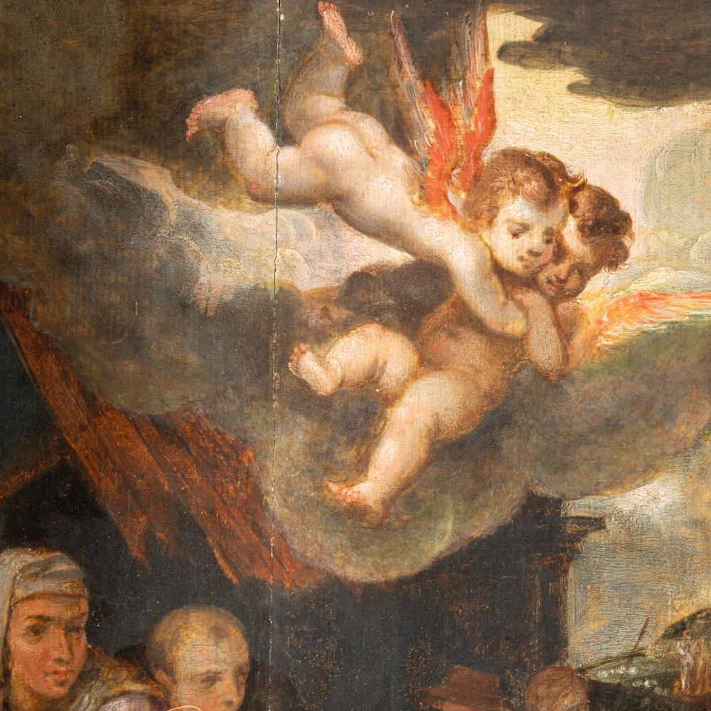 Artwork by Otto van Veen, the adoration of the shepherds, Made of Oil On Panel