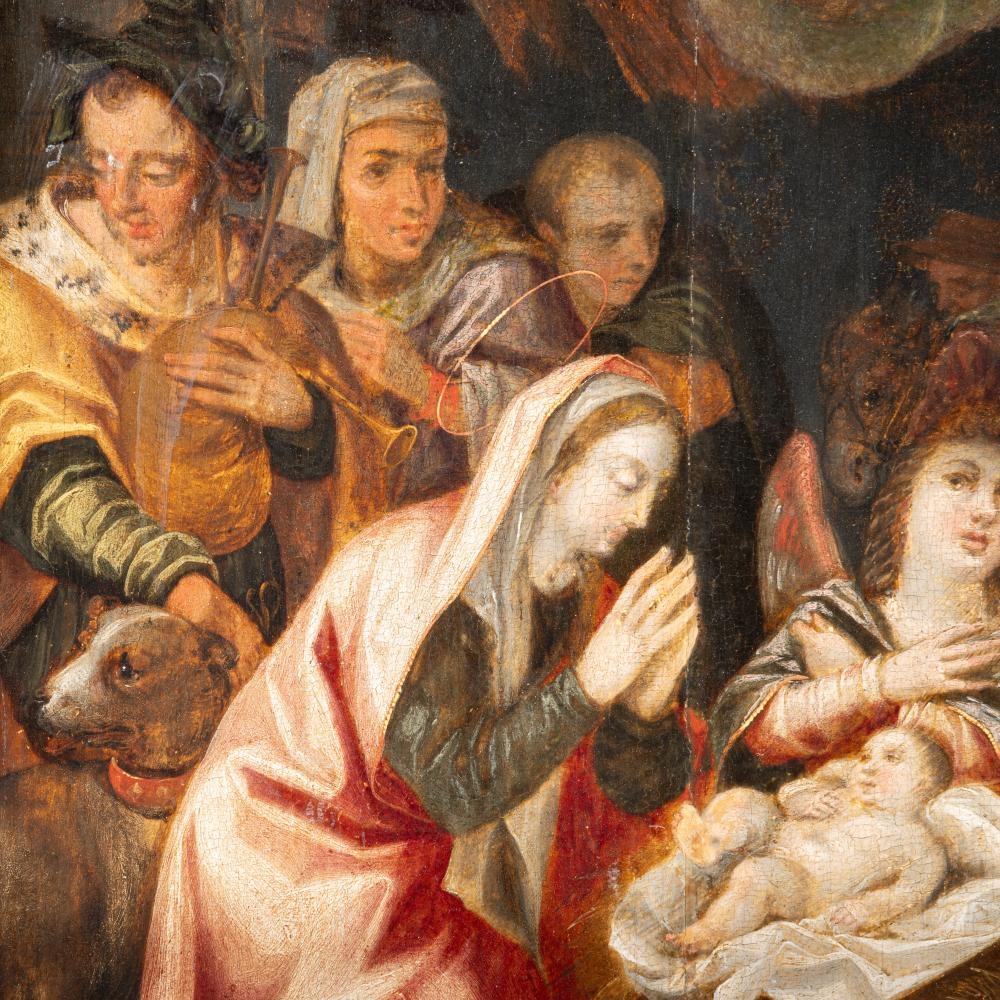 Artwork by Otto van Veen, the adoration of the shepherds, Made of Oil On Panel