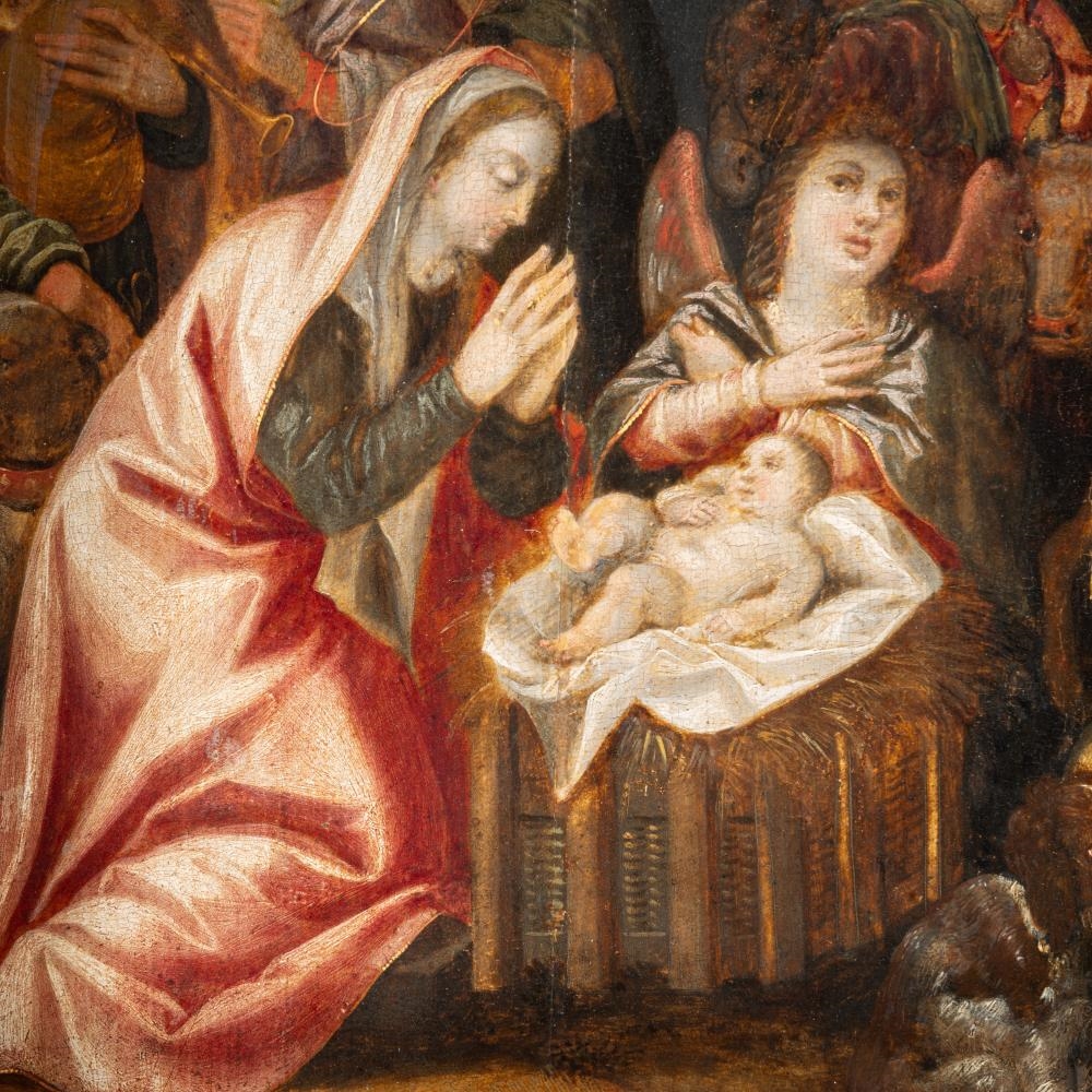 Artwork by Otto van Veen, the adoration of the shepherds, Made of Oil On Panel