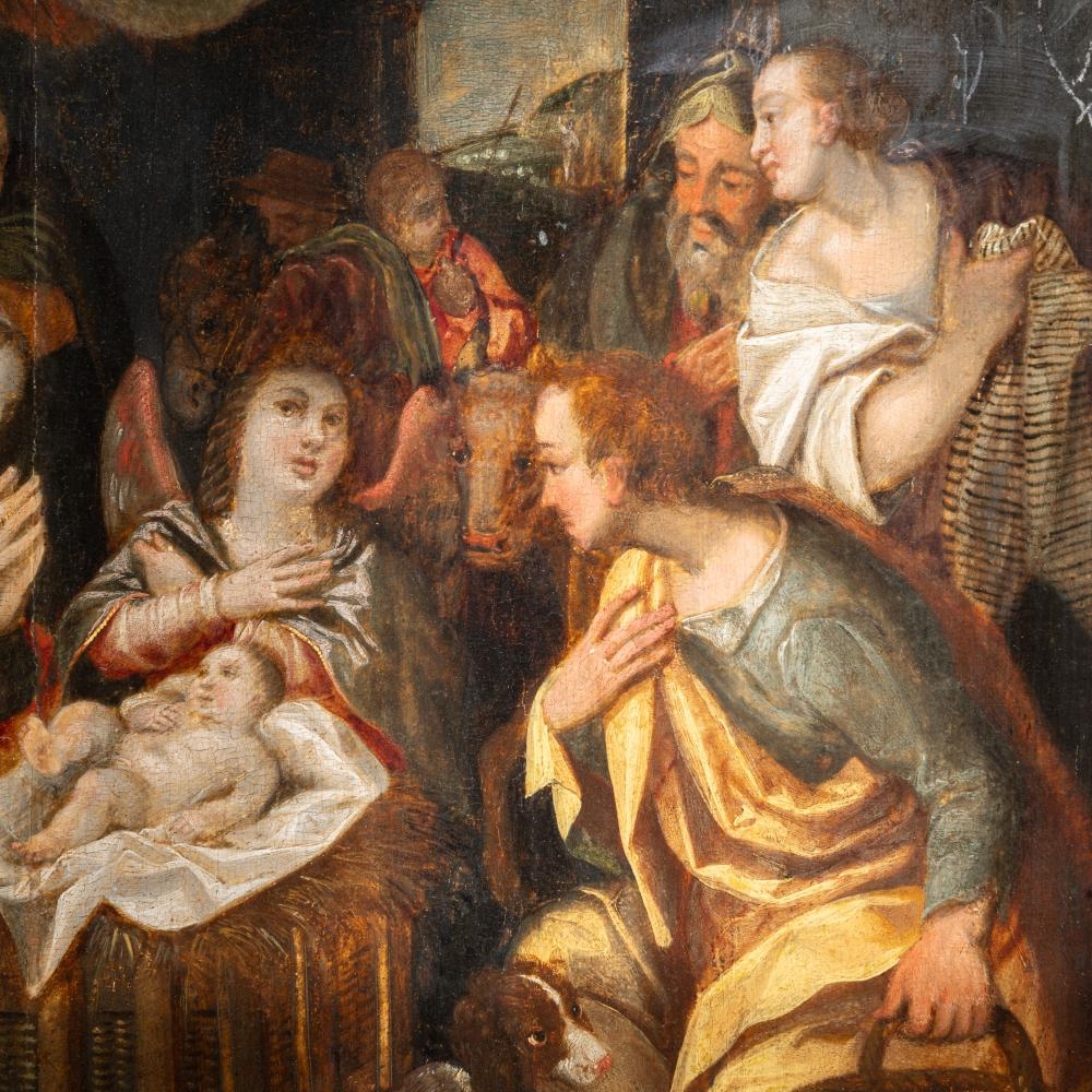 Artwork by Otto van Veen, the adoration of the shepherds, Made of Oil On Panel