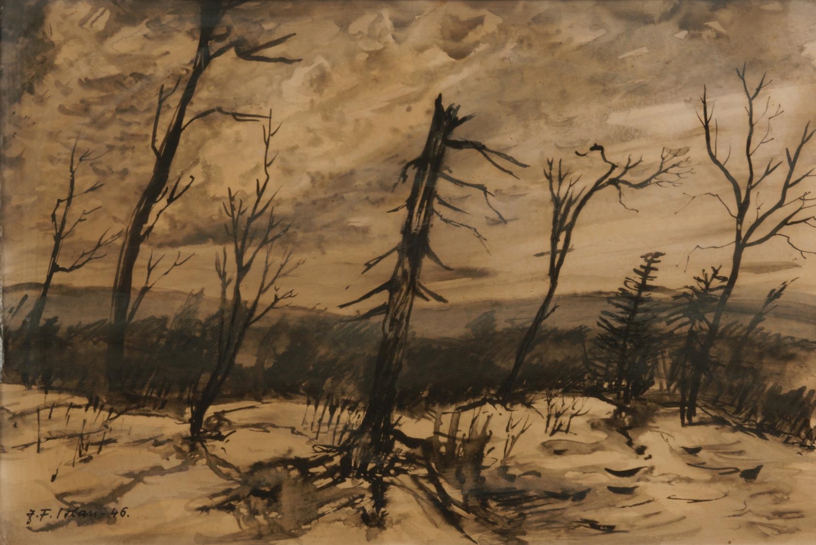 Artwork by Josef Fafek Solan, Z vrcholu Jizerských hor, Made of Kresba