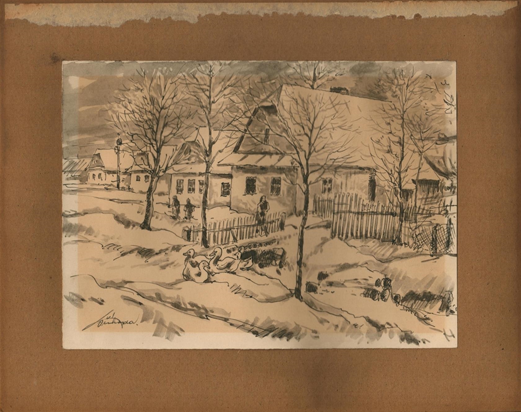 Artwork by Václav Příhoda, Untitled, Made of Kombinovaná Technika Na Kartonu