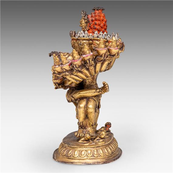 Tibetan School, 20th Century | A Tibetan gilt bronze figure of Hevajra ...