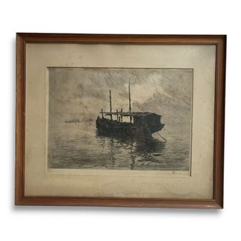 Vieille barcasse en rade d'Alger - René Pinard