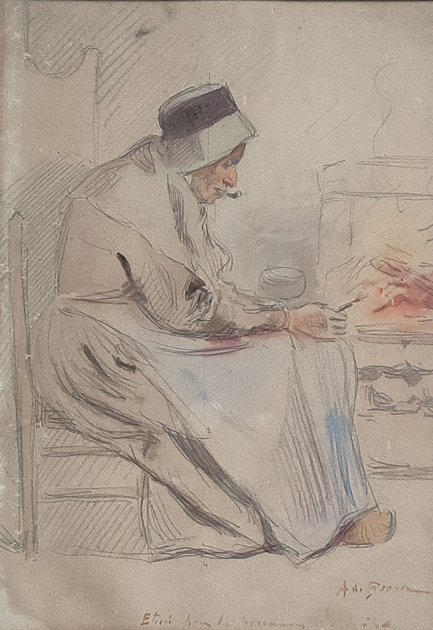 Artwork by Alexis De Broca, Etude de personnage, Made of watercolor on paper