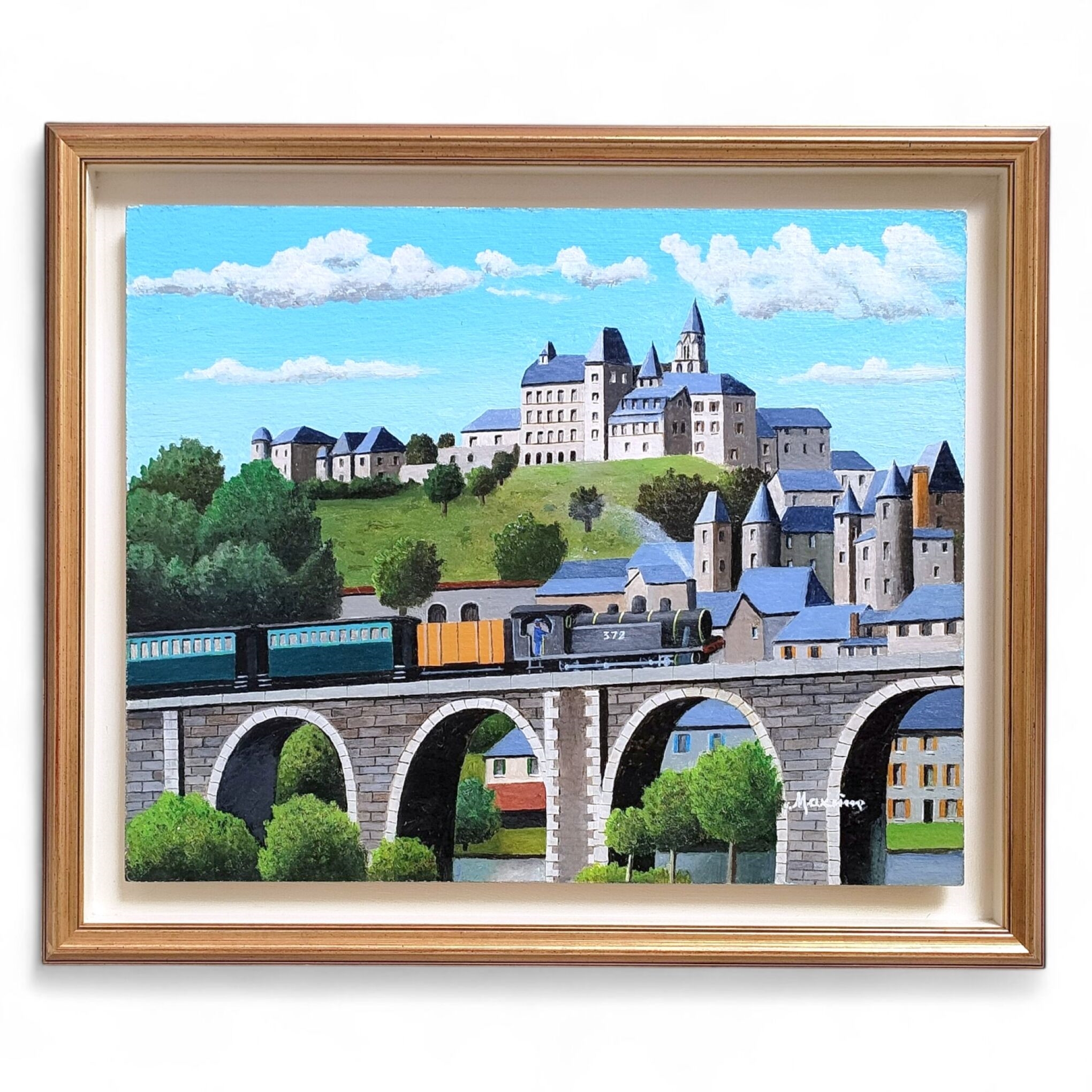 Artwork by Maxime Voyet, train touristique, Made of oil on isorel
