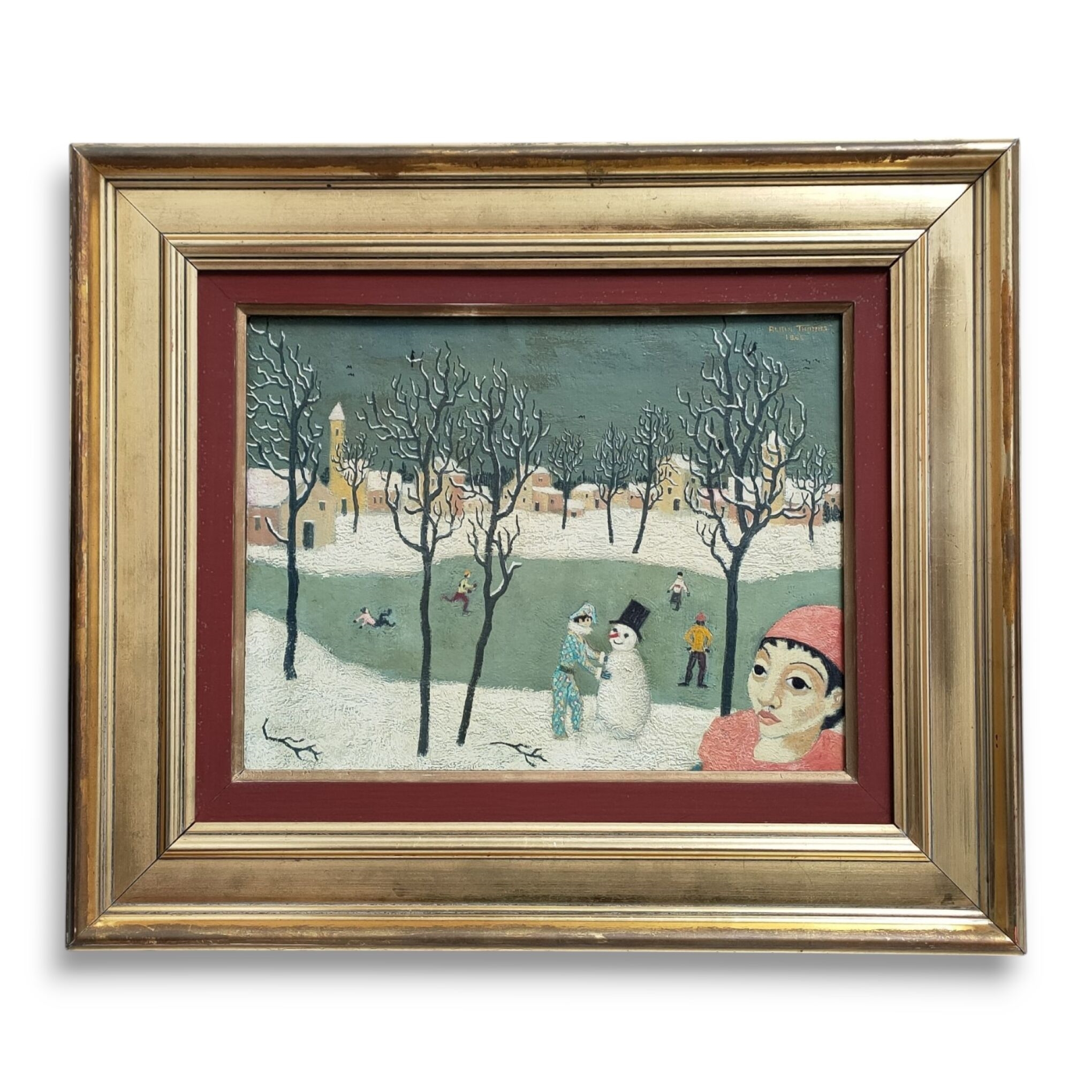 Artwork by Alain Thomas, Les patineurs, Made of oil on isorel