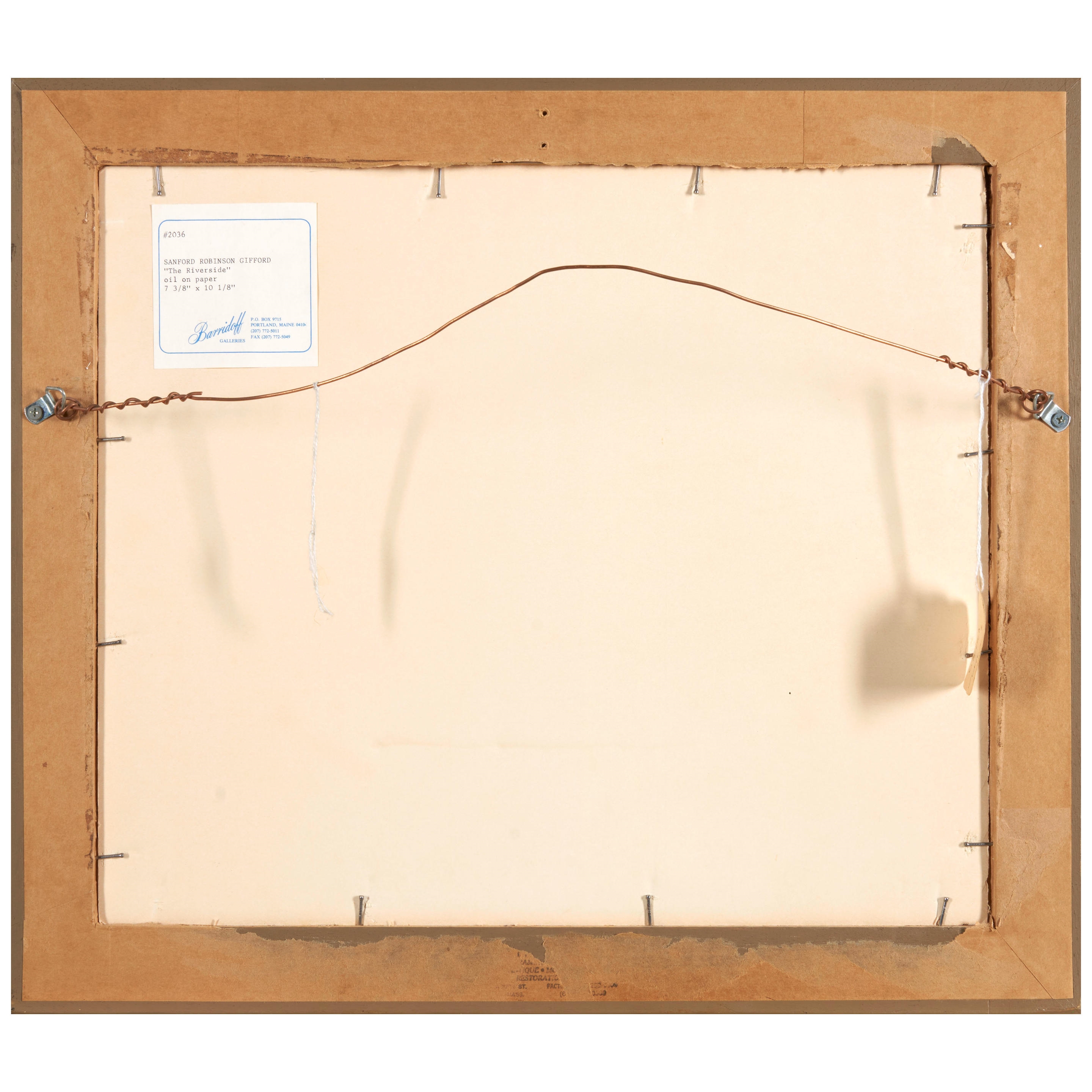 Artwork by Sanford Robinson Gifford, The Riverside, Made of oil on paper