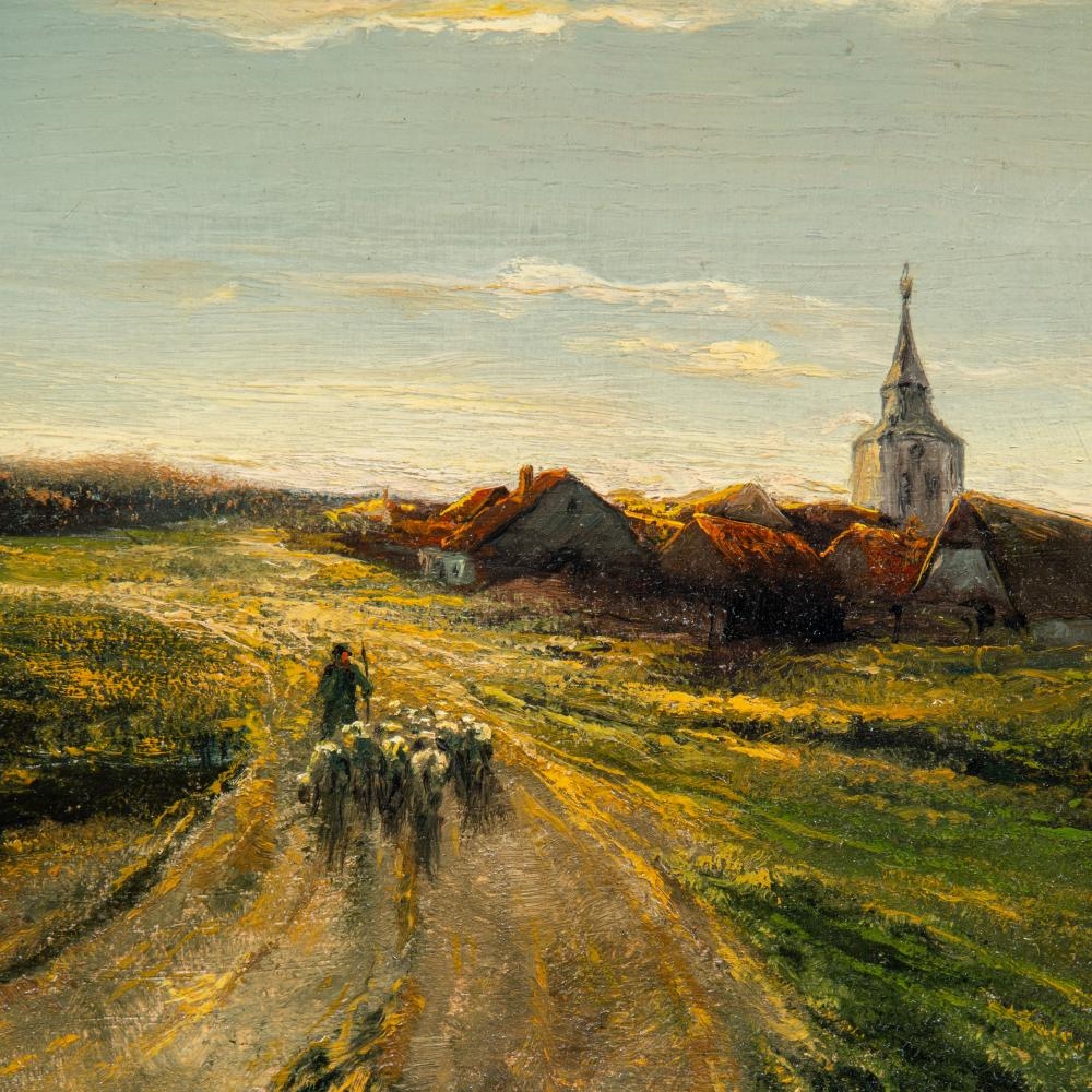 Léon Brunin | landscape with shepherd (1861 - 1949) | MutualArt