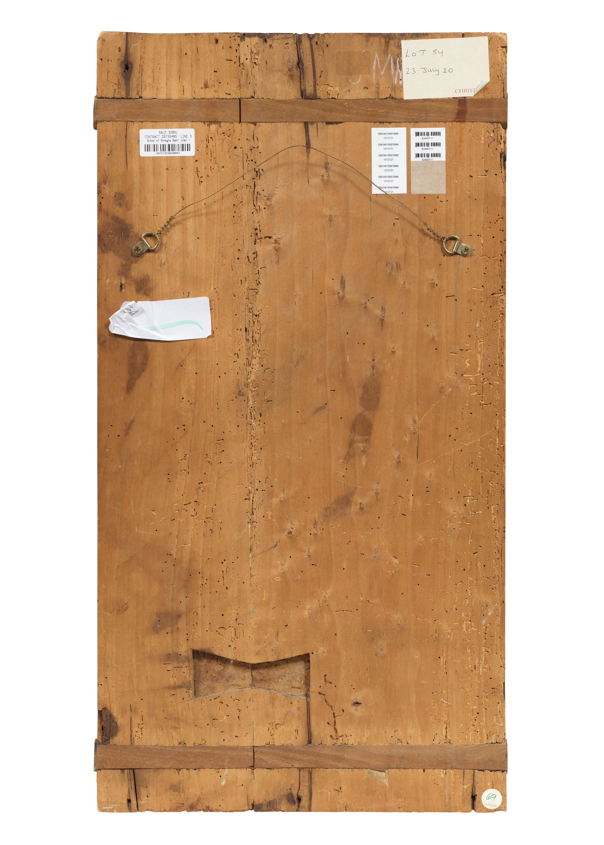 Artwork by Emilian School, 16th Century, Saint Julian holding a palmette before a landscape unframed, Made of oil on panel