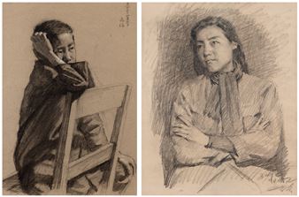 Two works: (i) Little Boy; & (ii) Portrait of Quan Zhenghuan - Jin Shangyi