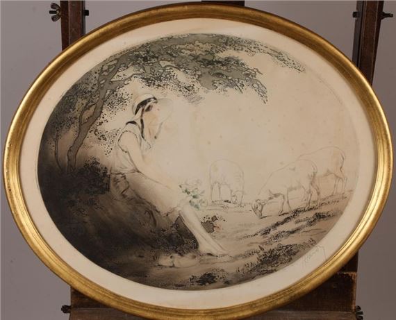 Jean Hardy | Lady with Peacock (Circa 1920) | MutualArt