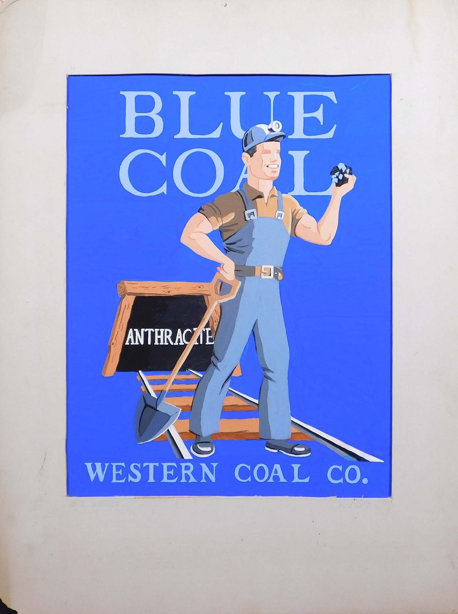 Artwork by M. Swift, Blue Coal, Western Coal Co, Made of Gouache On Illustration Board