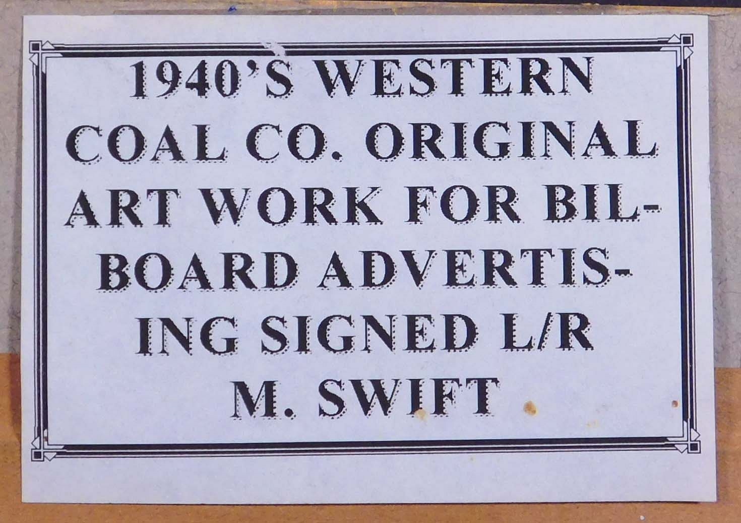 Artwork by M. Swift, Blue Coal, Western Coal Co, Made of Gouache On Illustration Board