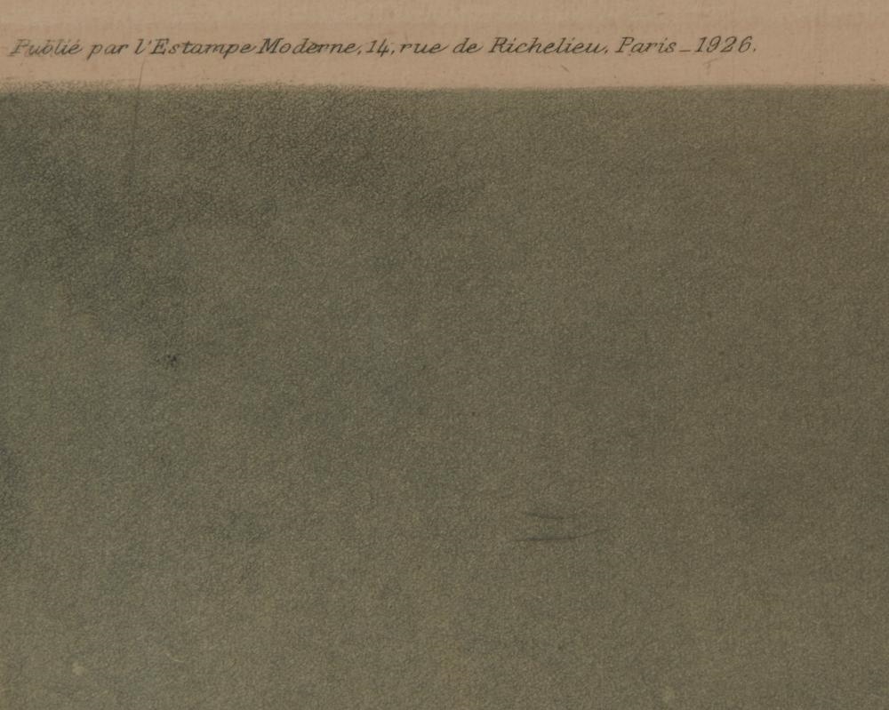 Artwork by Ferdinand-Jean Luigini, Figure and horse cart in a French landscape, Made of Etching And Aquatint In Colors On Paper