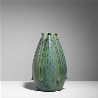 Vase
dated 1999
for STEVE FREDERICK (BORN 1948) AND CHERIE JEMSEK (BORN 1947), glazed stoneware, incised artist's cypher and '1999'
height 12in (30.5cm); diameter 8in (20cm - Steve Frederick