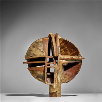 Sculptural Vessel1970glazed stoneware, incised artist's cypher and '70'height 23in (58cm); width 22in (56cm); depth 7in (17.5cm - Dieter Crumbiegel