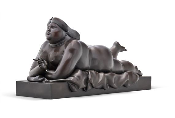 Mujer fumando by Fernando Botero, Executed in 1989
