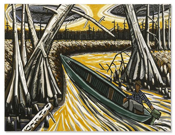 The Round Cyprus Trail (Yellow Creek by David Bates, Painted in 1986
