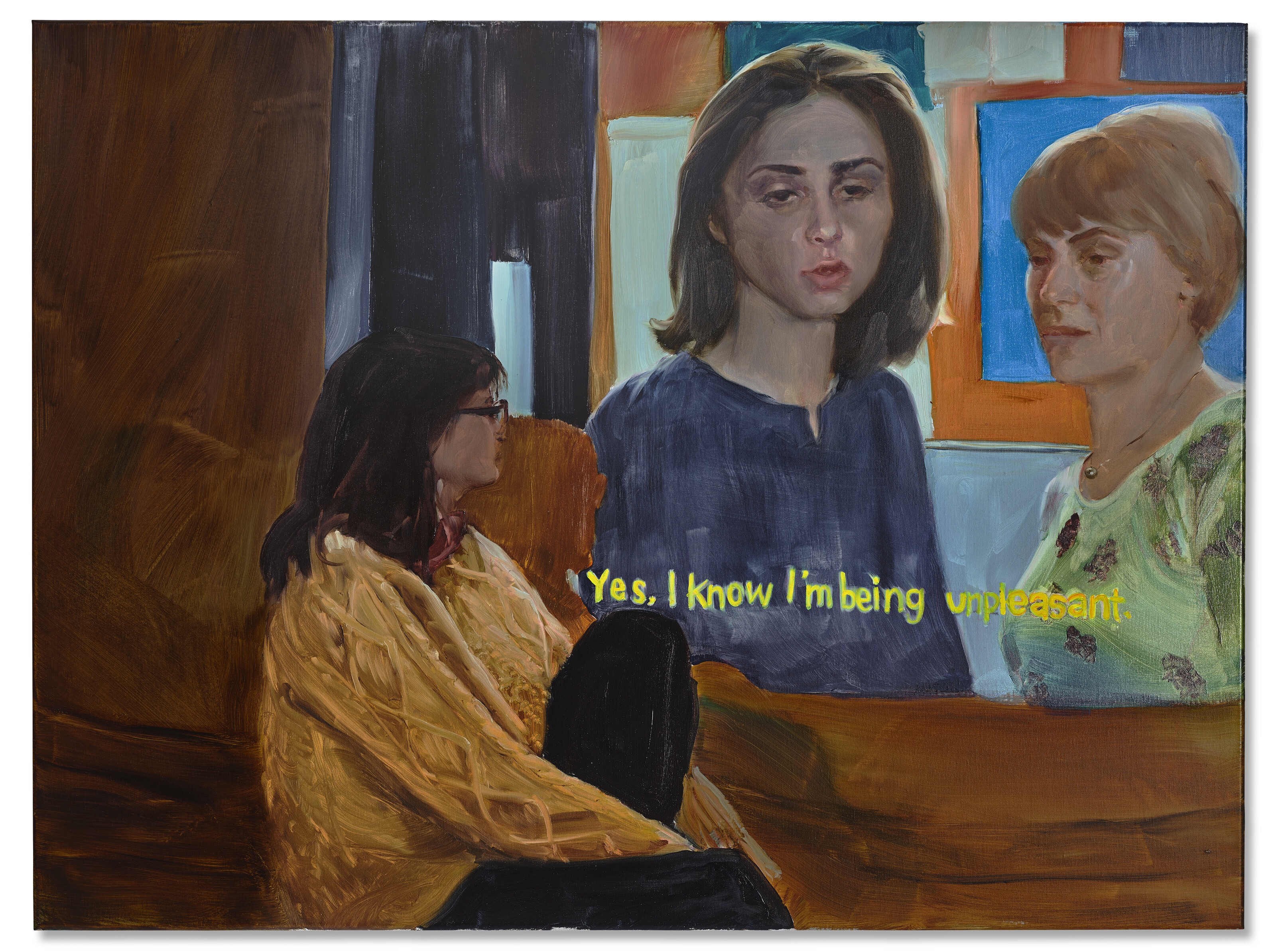 Artwork by Jenna Gribbon, I know I'm being unpleasant, Made of oil on canvas