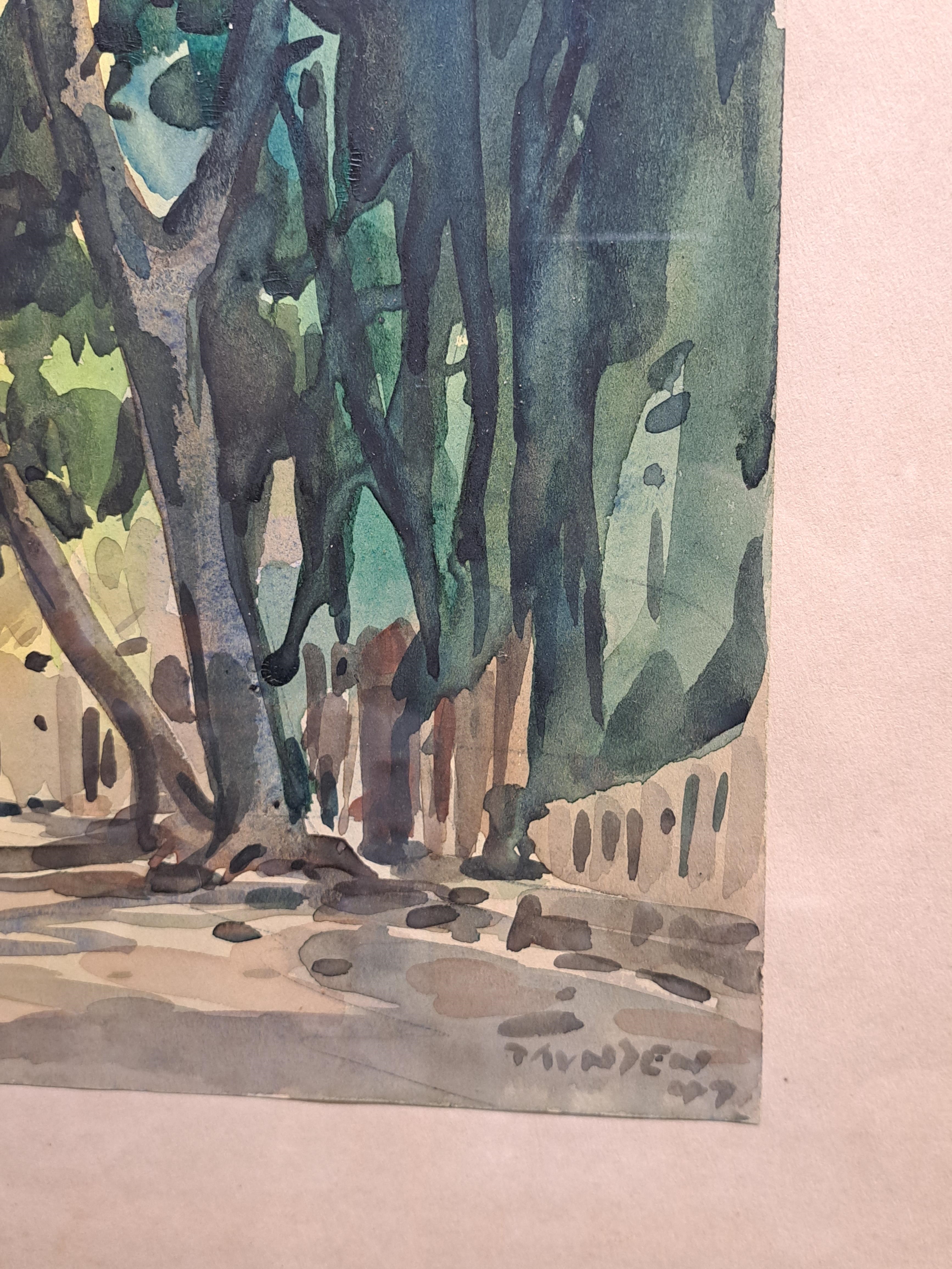 Artwork by Yong Mun Sen, Forest village, Made of Watercolour