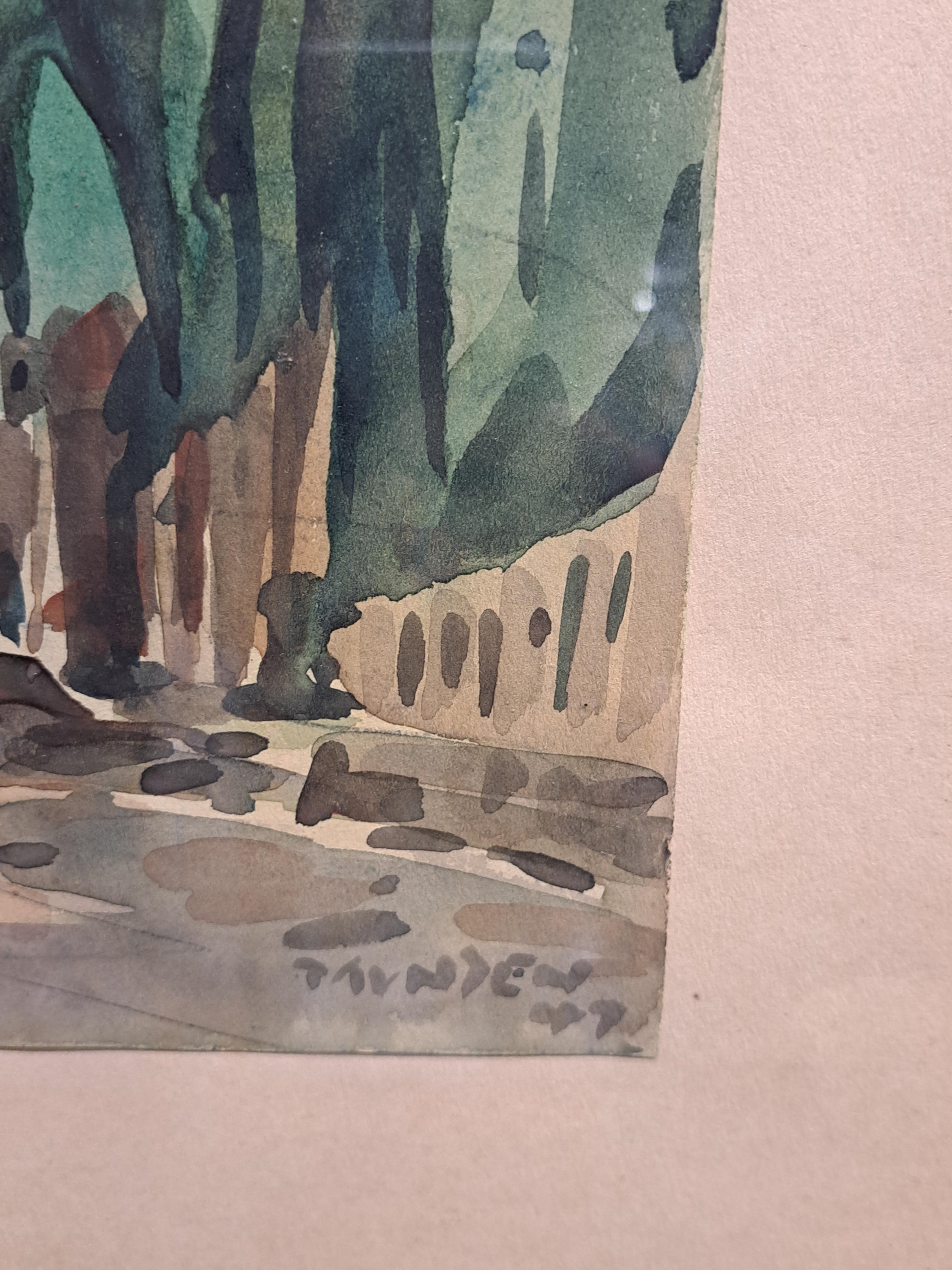 Artwork by Yong Mun Sen, Forest village, Made of Watercolour