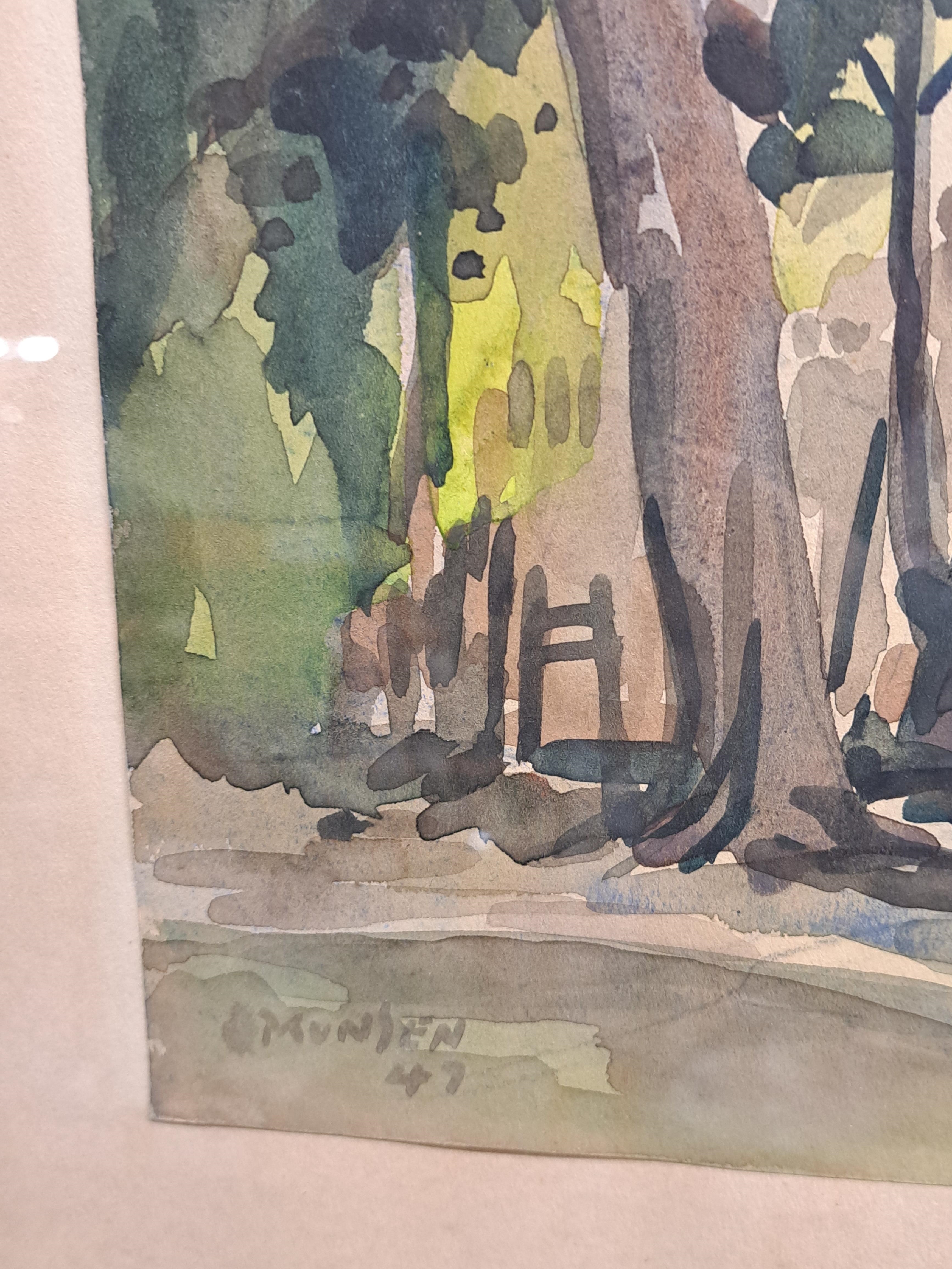 Artwork by Yong Mun Sen, Forest village, Made of Watercolour