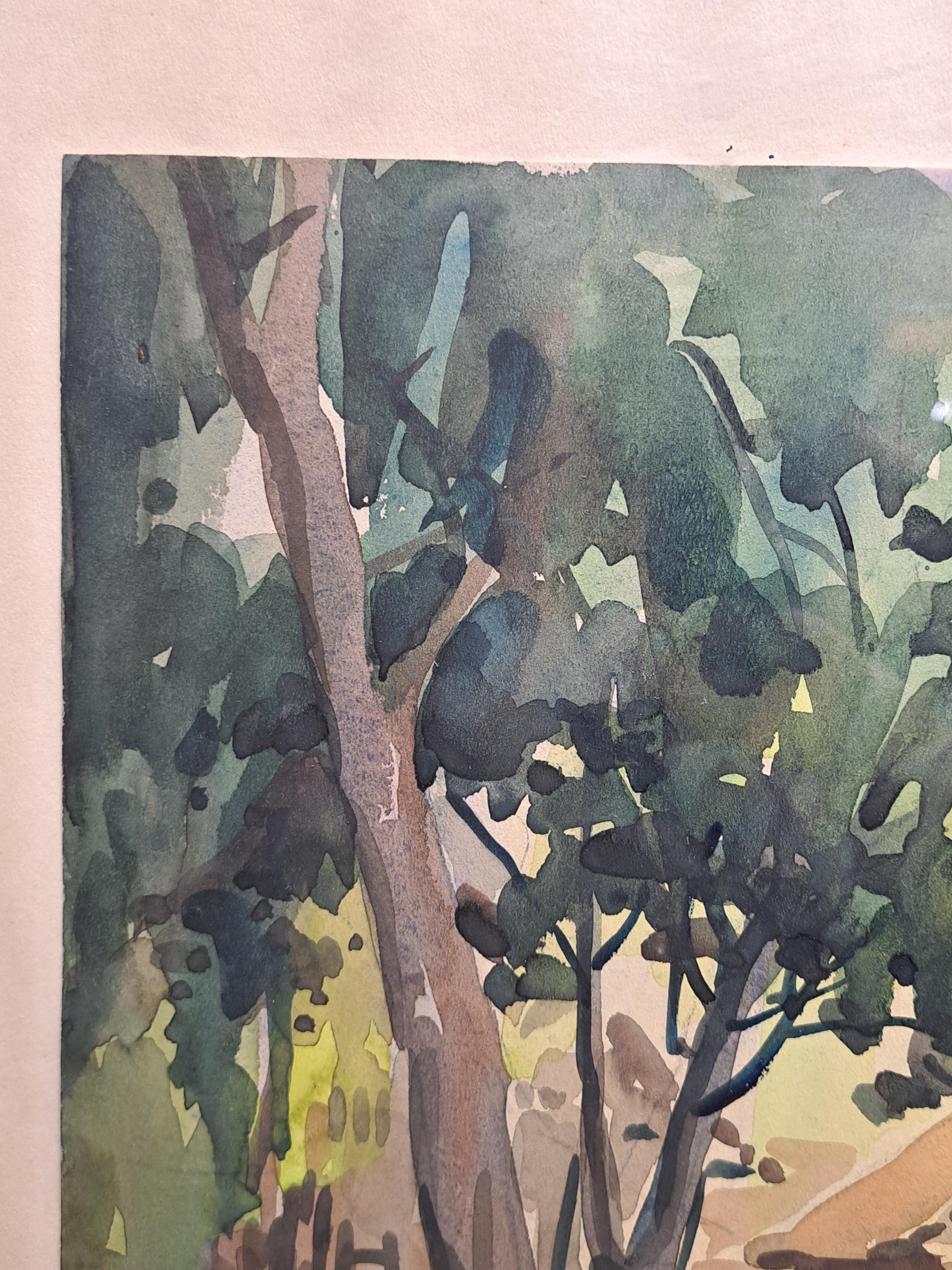 Artwork by Yong Mun Sen, Forest village, Made of Watercolour